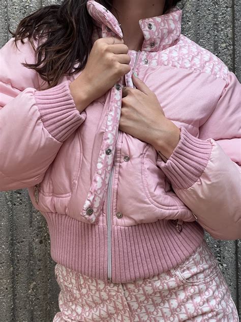 dior pink puffer logo